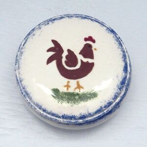 Handmade Ceramic Rooster Trinket Dish Lidded For Jewelry, Candy, Kitchen